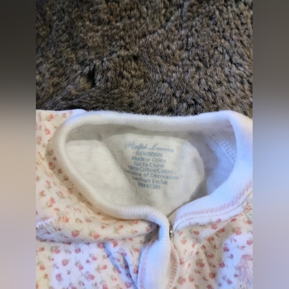 Ralph Lauren Newborn Baby Floral Cotton Footed Coverall Sleeper - Picture 4 of 5